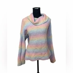 Elegant Multicolor Cowl Neck Sweater